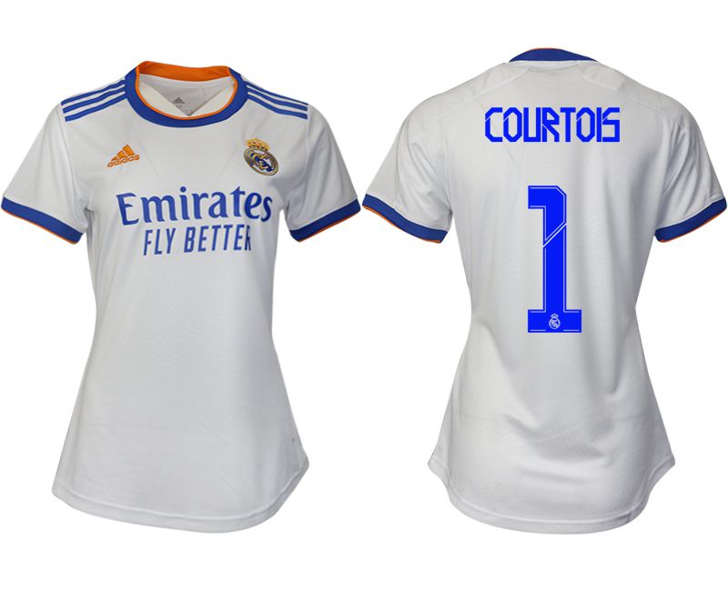 Women 2021-2022 Club Real Madrid home aaa version white #1 Soccer Jerseys